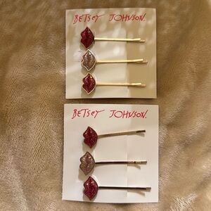 Betsey Johnson Red Lip Hair Pins